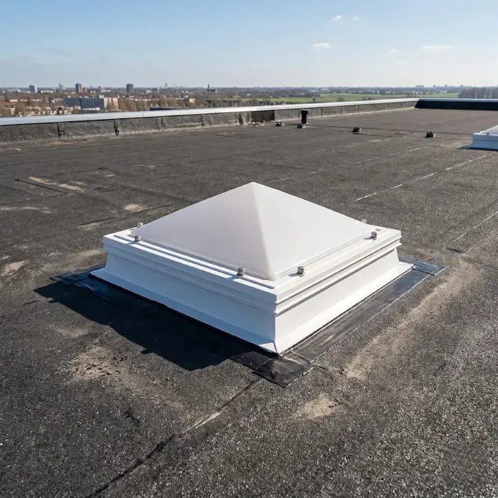 Lichtkoepel Acrylaat Piramide Driewandig Opaal